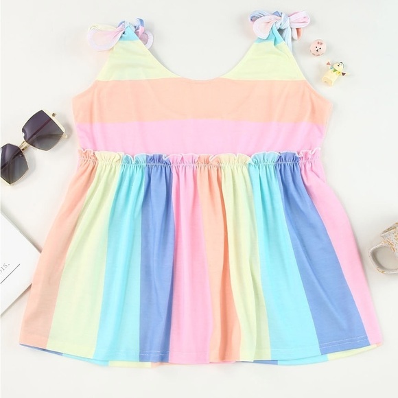 Rainbow Rhapsody Tie Shoulder Tank - Picture 4 of 5